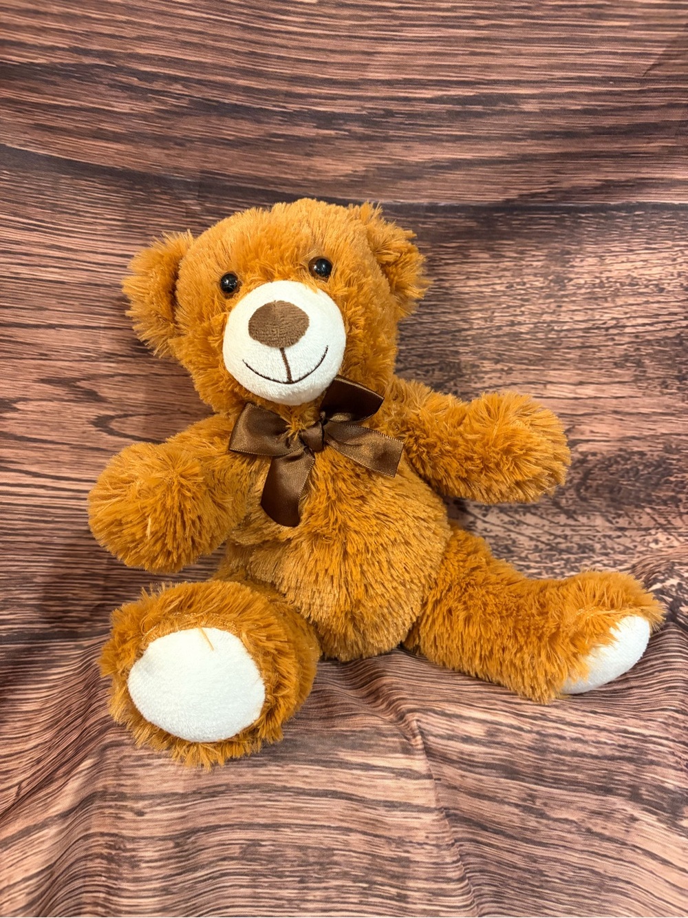 Brown Plush Teddy Bear with Bow - Soft Kids Toy